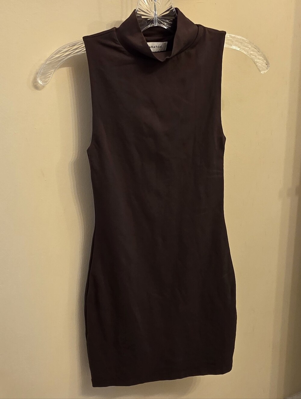 Babaton Sleeveless Mock Neck Bodycon Dress - Dark Brown